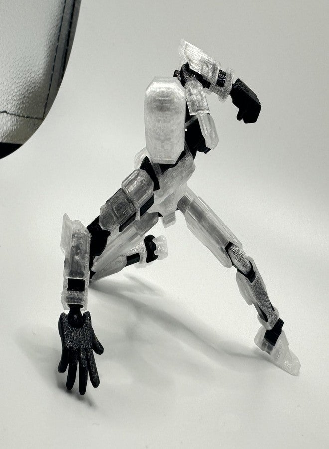 QAONIE 3D Printed 5.54-inch Multi-Jointed Action Figures Dummy13, Full Body Mechanical Movable Toy, Multiple Accessories, Hand Painted Figure, Desk Decoration, Creative Gifts (Transparent) - Image 3